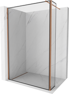 Mexen Kioto ścianka prysznicowa Walk-in 160 x 40 cm, czarna ramka, różowe złoto - 800-160-212-60-70-040