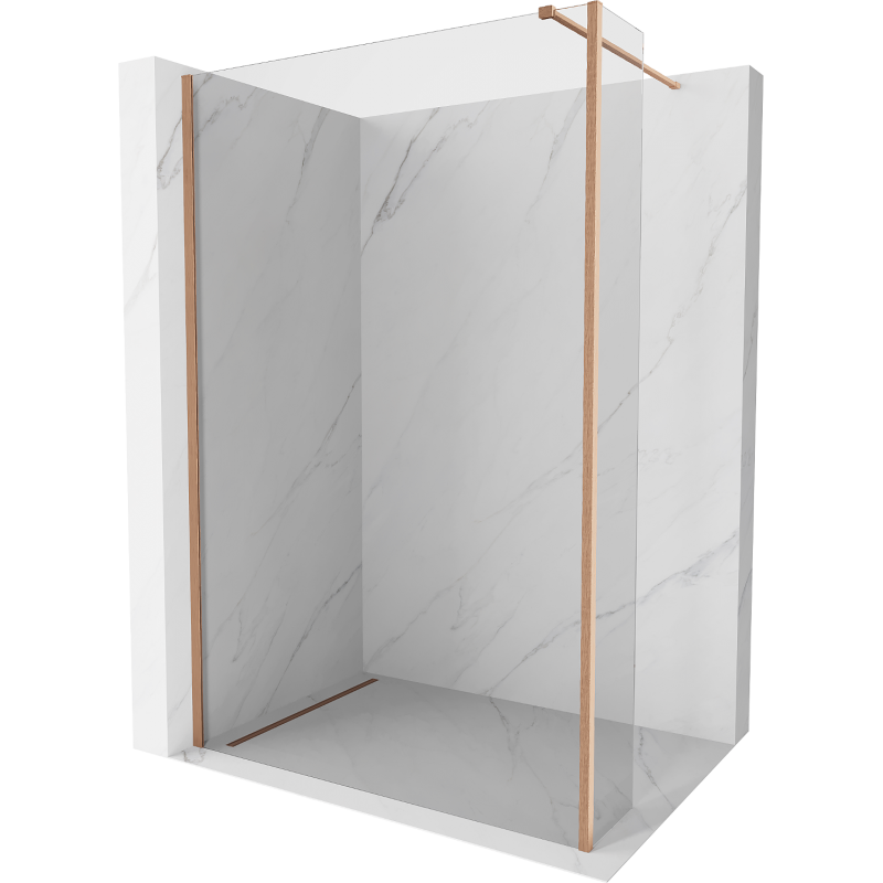 Mexen Kioto ścianka prysznicowa Walk-in 160 x 30 cm, transparent, miedź szczotkowana - 800-160-212-65-00-030