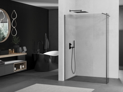 Mexen Kioto ścianka prysznicowa Walk-in 155 x 30 cm, transparent, gun gray szczotkowany - 800-155-212-66-00-030
