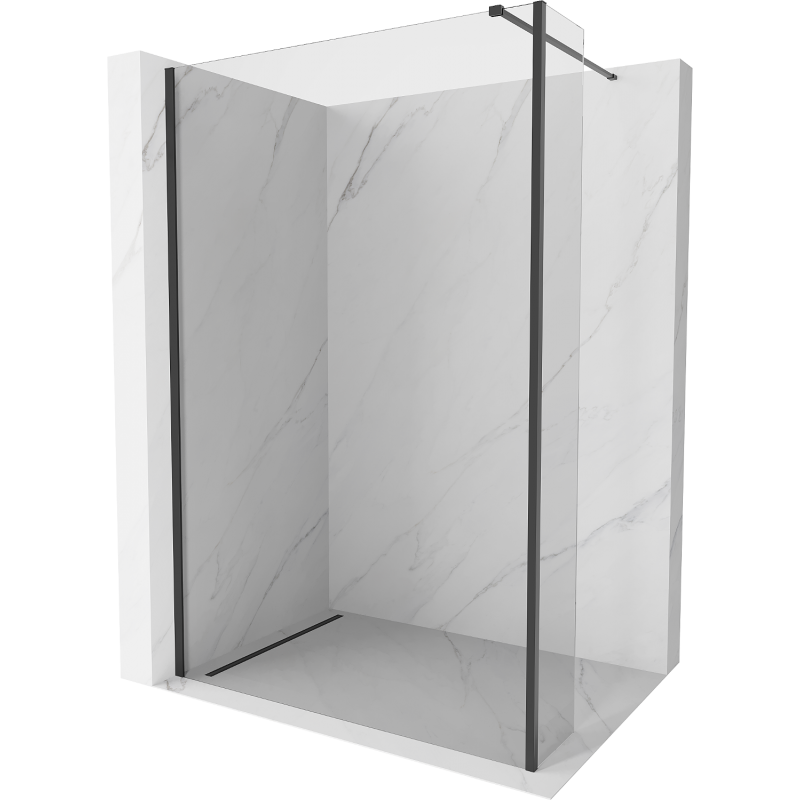Mexen Kioto ścianka prysznicowa Walk-in 95 x 30 cm, transparent, czarna - 800-095-212-70-00-030