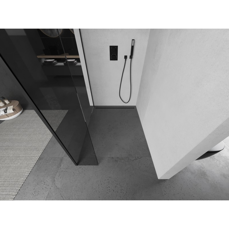 Mexen Kioto ścianka prysznicowa Walk-in 95 x 30 cm, transparent, czarna - 800-095-212-70-00-030