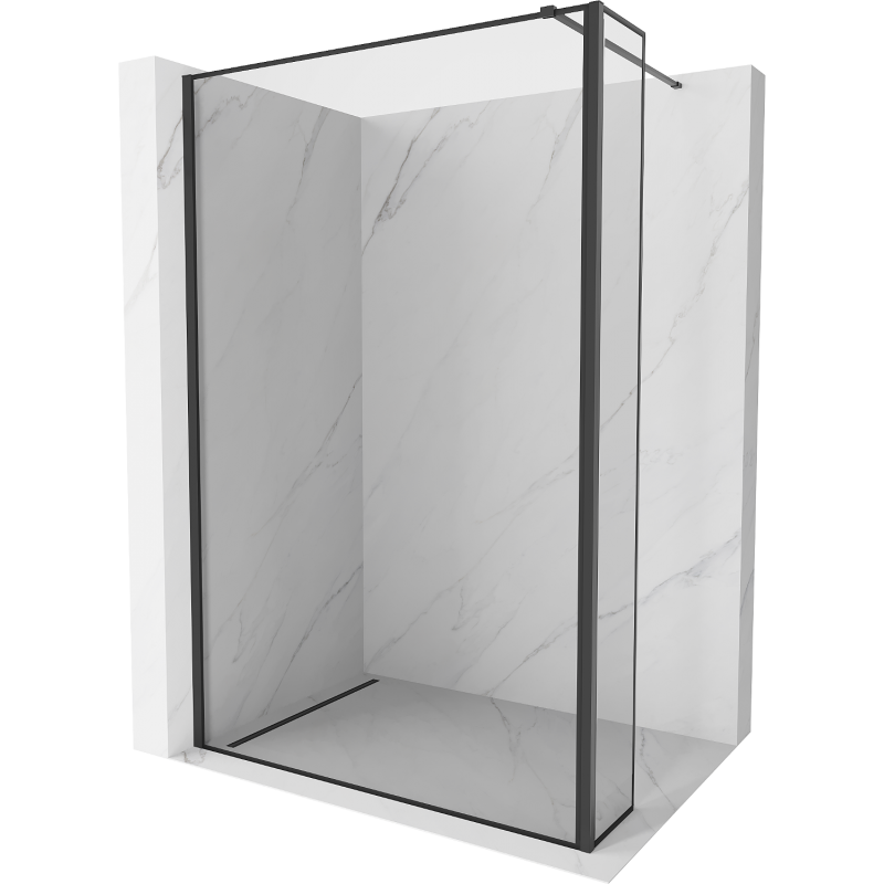 Mexen Kioto ścianka prysznicowa Walk-in 130 x 40 cm, czarna ramka, czarna - 800-130-212-70-70-040