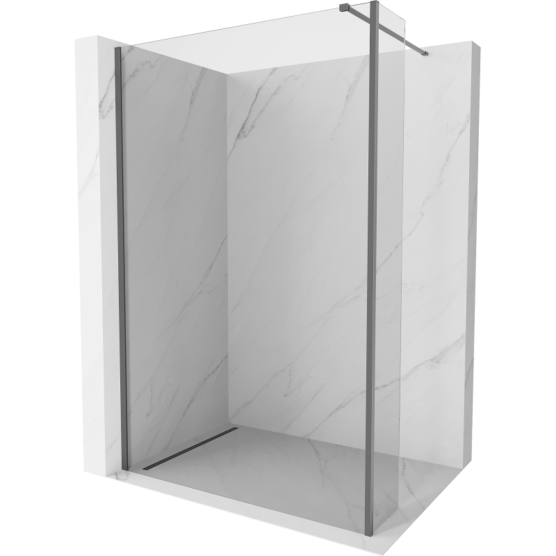 Mexen Kioto ścianka prysznicowa Walk-in 135 x 30 cm, transparent, gun metal - 800-135-212-95-00-030