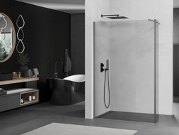 Mexen Kioto ścianka prysznicowa Walk-in 100 x 40 cm, transparent, gun metal - 800-100-212-95-00-040