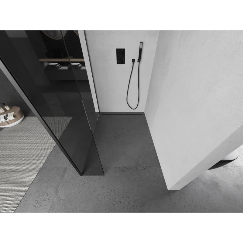 Mexen Kioto ścianka prysznicowa Walk-in 180 x 30 cm, transparent, gun metal - 800-180-212-95-00-030
