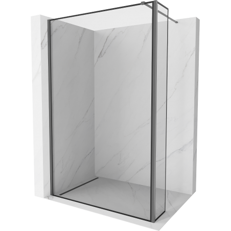 Mexen Kioto ścianka prysznicowa Walk-in 130 x 30 cm, czarna ramka, gun metal - 800-130-212-95-70-030