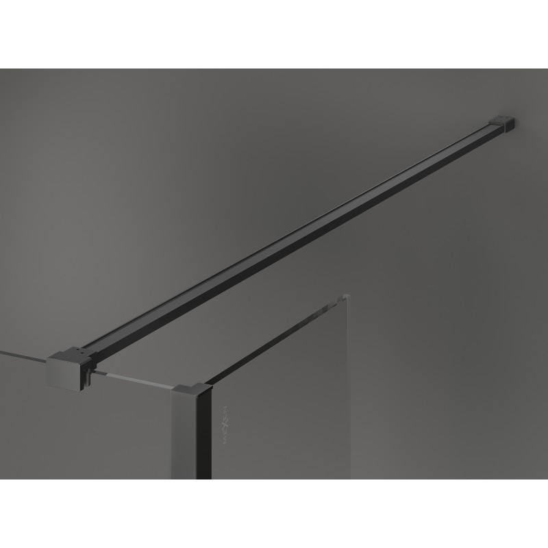Mexen Kioto ścianka prysznicowa Walk-in 130 x 30 cm, czarna ramka, gun metal - 800-130-212-95-70-030