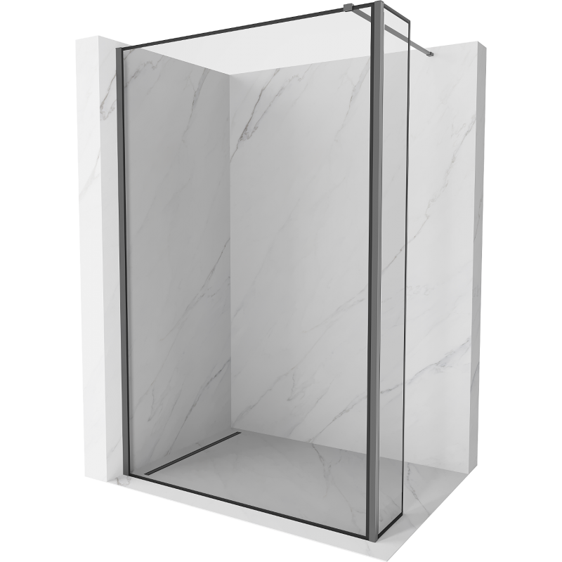 Mexen Kioto ścianka prysznicowa Walk-in 120 x 40 cm, czarna ramka, gun metal - 800-120-212-95-70-040
