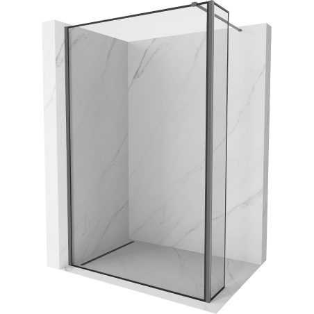 Mexen Kioto ścianka prysznicowa Walk-in 120 x 40 cm, czarna ramka, gun metal - 800-120-212-95-70-040
