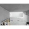 Mexen Cubik wanna prostokątna 160 x 70 cm z obudową i parawanem 3-skrzydłowym 120 cm, transparent, chrom - 550316070X9012030100
