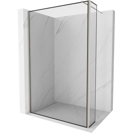 Mexen Kioto ścianka prysznicowa Walk-in 100 x 30 cm, czarna ramka, nikiel szczotkowany - 800-100-212-97-70-030