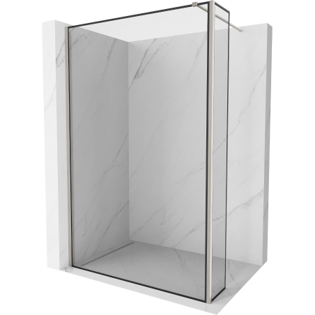 Mexen Kioto ścianka prysznicowa Walk-in 90 x 40 cm, czarna ramka, nikiel szczotkowany - 800-090-212-97-70-040