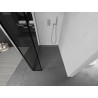 Mexen Kioto ścianka prysznicowa Walk-in 90 x 40 cm, czarna ramka, nikiel szczotkowany - 800-090-212-97-70-040