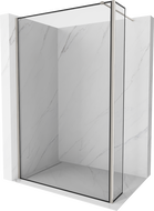 Mexen Kioto ścianka prysznicowa Walk-in 140 x 30 cm, czarna ramka, nikiel szczotkowany - 800-140-212-97-70-030