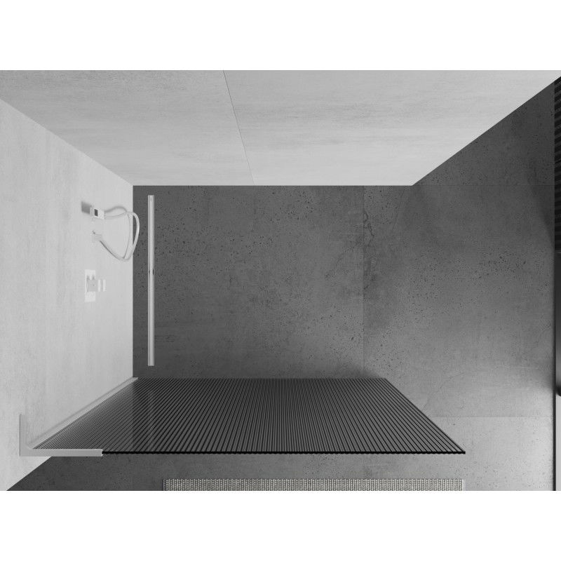 Mexen Kioto L ścianka prysznicowa Walk-in 70 x 200 cm, prążki, biała - 800-070-103-20-09