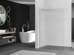Mexen Kioto L ścianka prysznicowa Walk-in 110 x 200 cm, prążki, biała - 800-110-103-20-09