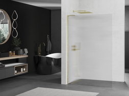Mexen Kioto L ścianka prysznicowa Walk-in 100 x 200 cm, prążki, złota szczotkowana - 800-100-103-55-09