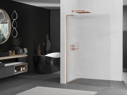 Mexen Kioto L ścianka prysznicowa Walk-in 70 x 200 cm, prążki, miedź szczotkowana - 800-070-103-65-09