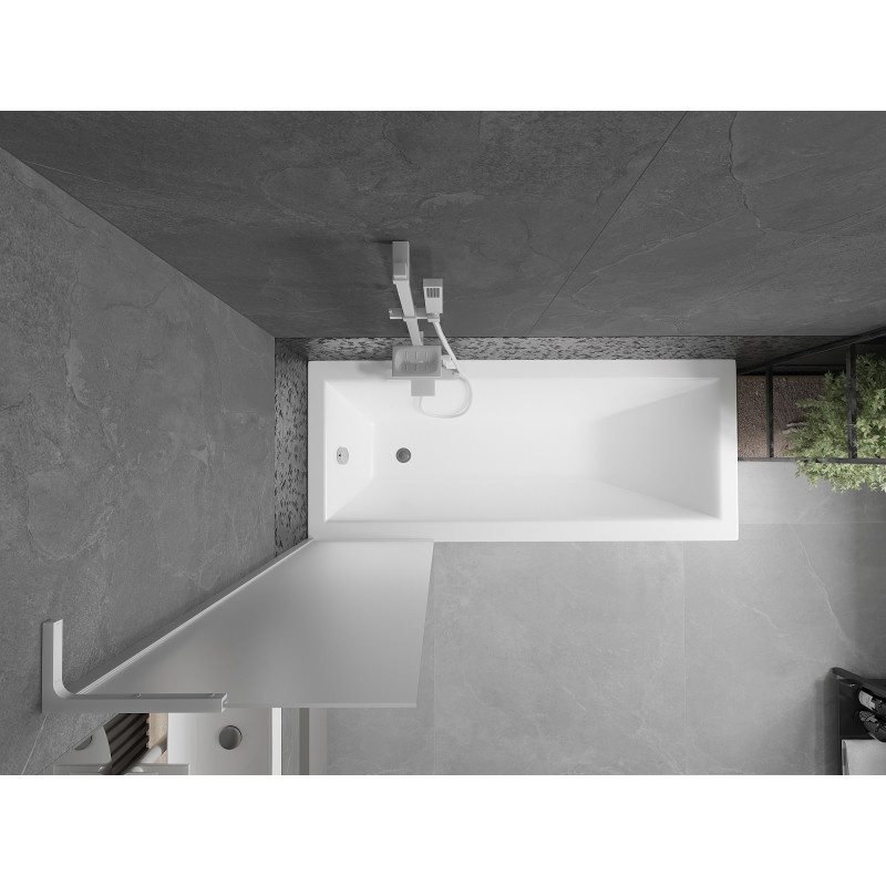 Mexen Next L parawan nawannowy 1-skrzydłowy 50 x 150 cm, szron, biały - 895-050-000-03-30-20