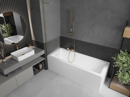 Mexen Next L parawan nawannowy 1-skrzydłowy 50 x 150 cm, szron, złoty szczotkowany - 895-050-000-03-30-55