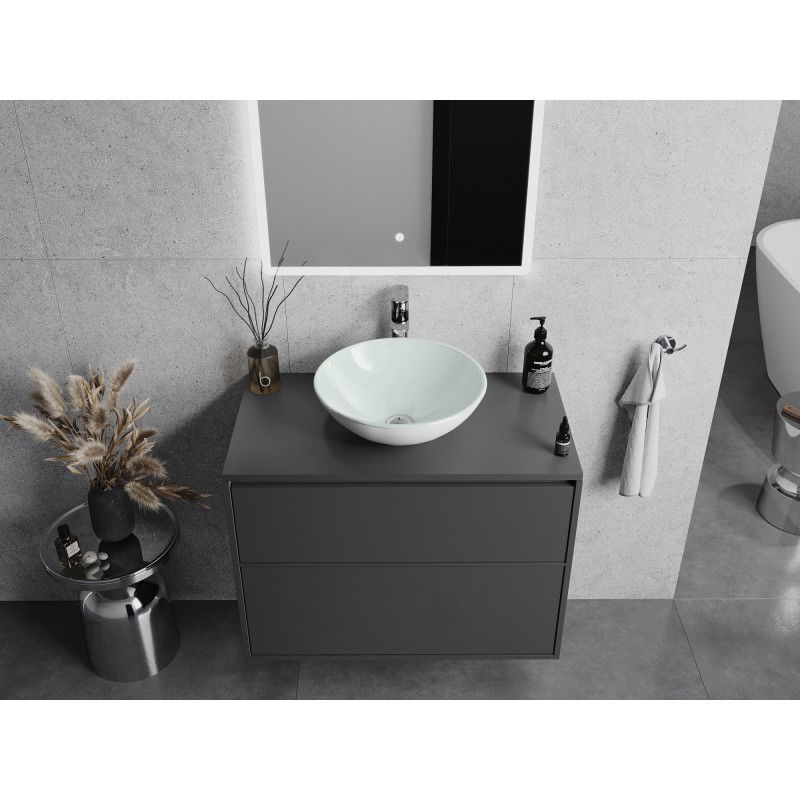 Mexen Mira szklana umywalka nablatowa 42 x 42 cm, biała - 24124230