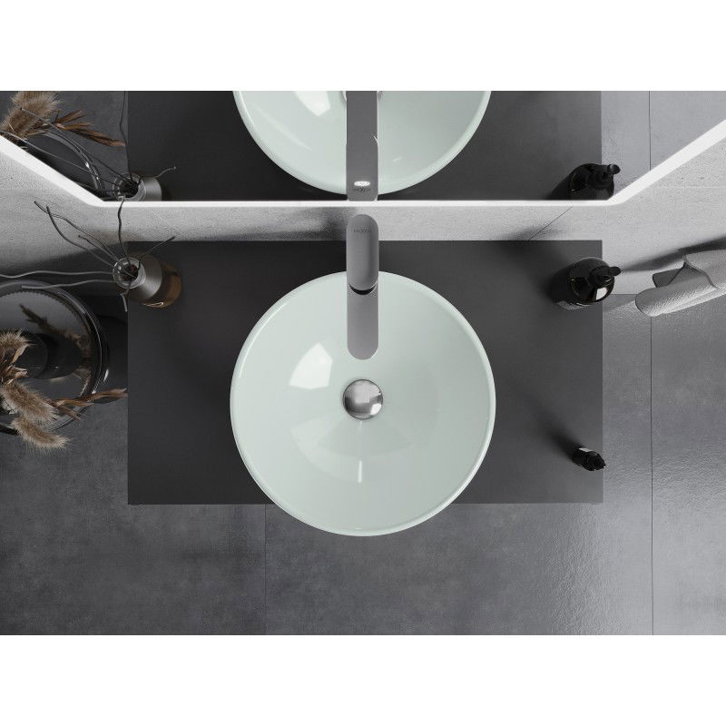 Mexen Mira szklana umywalka nablatowa 42 x 42 cm, biała - 24124230