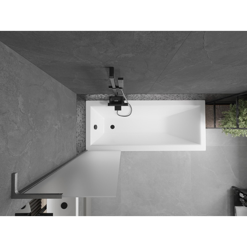 Mexen Next L parawan nawannowy 1-skrzydłowy 50 x 150 cm, szron, gun gray szczotkowany - 895-050-000-03-30-66
