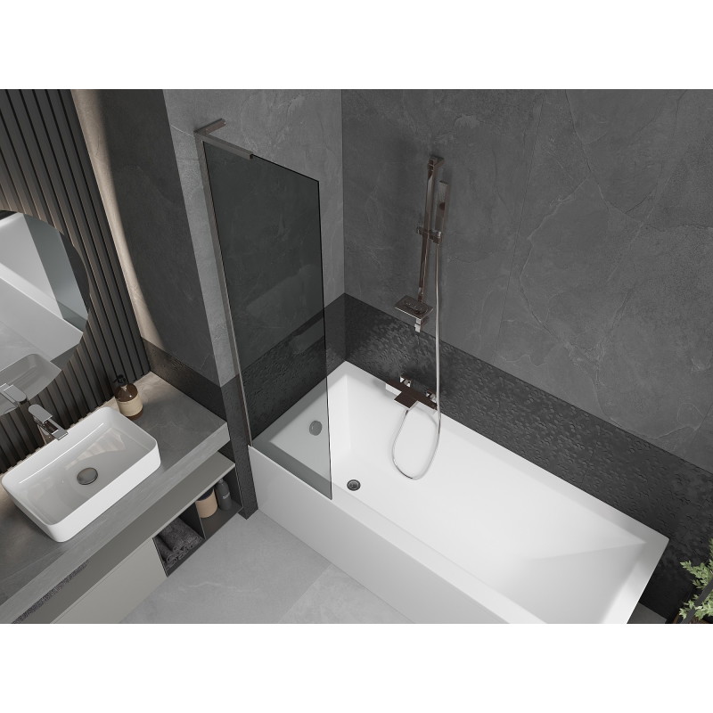 Mexen Next L parawan nawannowy 1-skrzydłowy 50 x 150 cm, grafit, chrom - 895-050-000-03-40-01