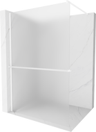 Mexen Kioto+ ścianka prysznicowa z półką Walk-in 140 x 200 cm, szron, biała - 800-140-121-20-30