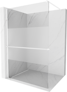 Mexen Kioto+ ścianka prysznicowa z półką Walk-in 70 x 200 cm, transparent/szron, biała - 800-070-121-20-35