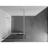 Mexen Kioto+ ścianka prysznicowa z półką Walk-in 80 x 200 cm, czarna kratka, biała - 800-080-121-20-77