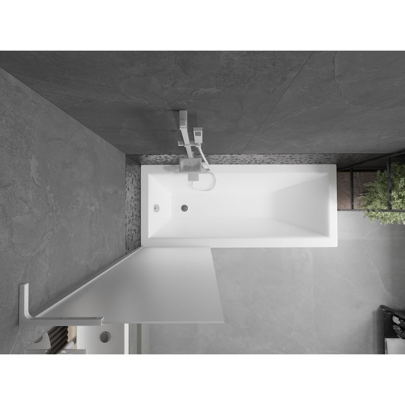 Mexen Next L parawan nawannowy 1-skrzydłowy 60 x 150 cm, szron, biały - 895-060-000-03-30-20