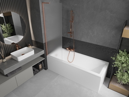 Mexen Next L parawan nawannowy 1-skrzydłowy 60 x 150 cm, szron, miedź szczotkowana - 895-060-000-03-30-65