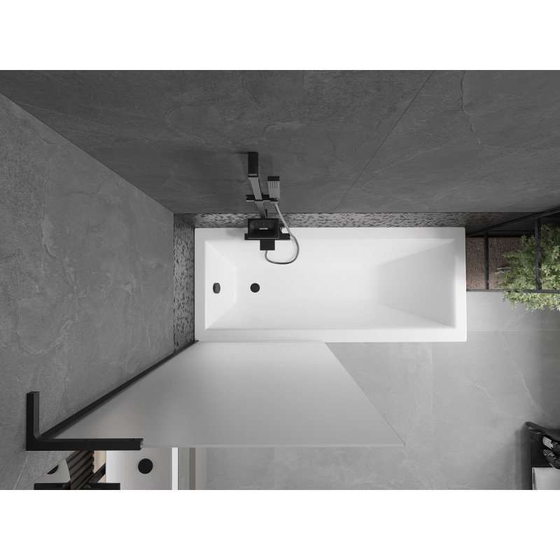 Mexen Next L parawan nawannowy 1-skrzydłowy 80 x 150 cm, szron, czarny - 895-080-000-03-30-70