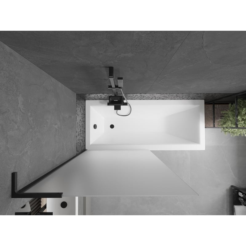 Mexen Next L parawan nawannowy 1-skrzydłowy 90 x 150 cm, szron, czarny - 895-090-000-03-30-70