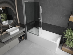 Mexen Next L parawan nawannowy 1-skrzydłowy 80 x 150 cm, grafit, biały - 895-080-000-03-40-20