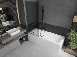 Mexen Next L parawan nawannowy 1-skrzydłowy 70 x 150 cm, grafit, gun gray szczotkowany - 895-070-000-03-40-66