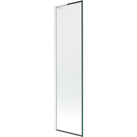Mexen Next L parawan nawannowy 1-skrzydłowy 50 x 150 cm, czarna ramka, biały - 895-050-000-03-70-20
