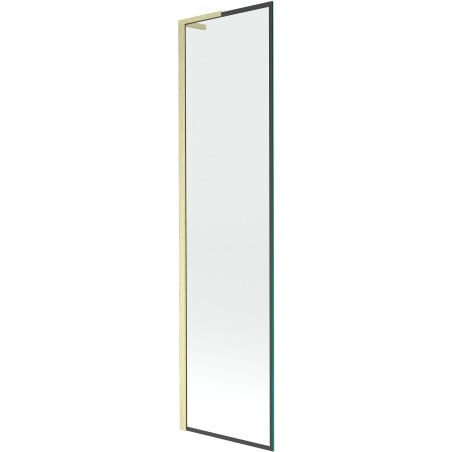 Mexen Next L parawan nawannowy 1-skrzydłowy 50 x 150 cm, czarna ramka, złoty szczotkowany - 895-050-000-03-70-55