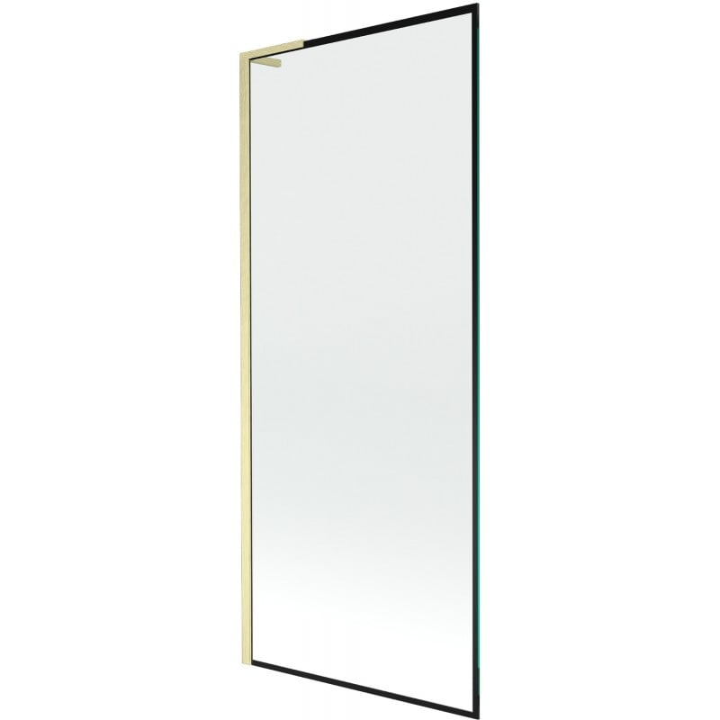 Mexen Next L parawan nawannowy 1-skrzydłowy 80 x 150 cm, czarna ramka, złoty szczotkowany - 895-080-000-03-70-55