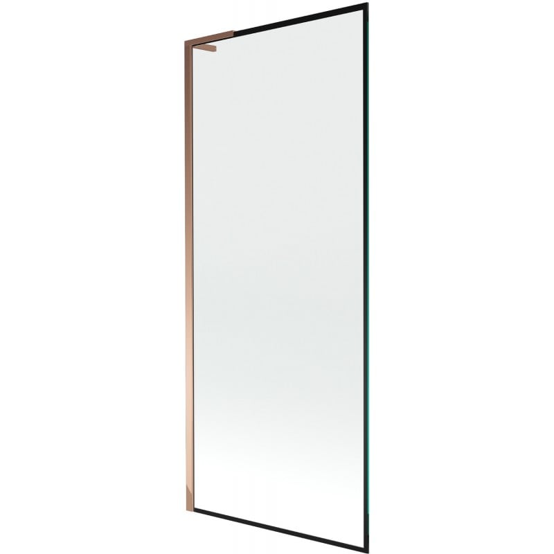 Mexen Next L parawan nawannowy 1-skrzydłowy 80 x 150 cm, czarna ramka, różowe złoto - 895-080-000-03-70-60