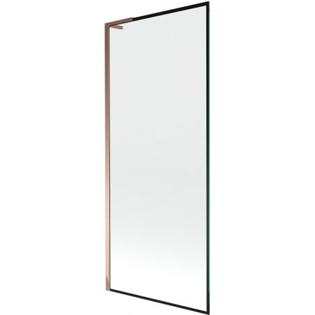 Mexen Next L parawan nawannowy 1-skrzydłowy 80 x 150 cm, czarna ramka, różowe złoto - 895-080-000-03-70-60