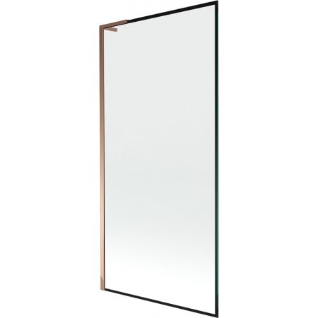 Mexen Next L parawan nawannowy 1-skrzydłowy 90 x 150 cm, czarna ramka, różowe złoto - 895-090-000-03-70-60