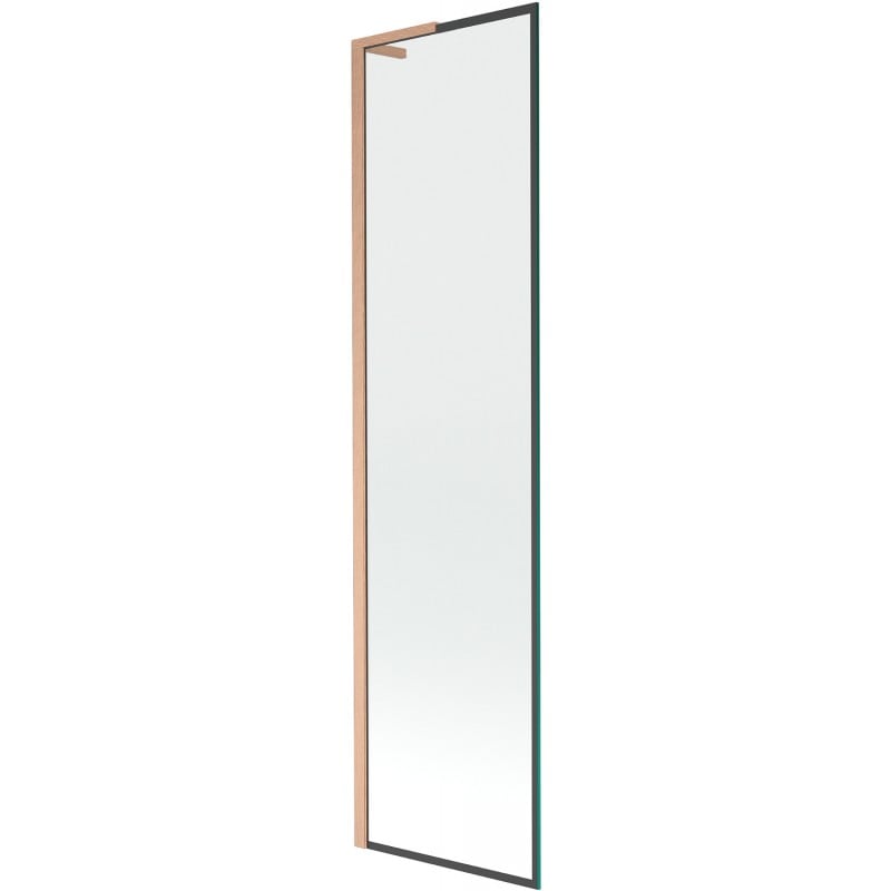 Mexen Next L parawan nawannowy 1-skrzydłowy 50 x 150 cm, czarna ramka,  miedź szczotkowana - 895-050-000-03-70-65