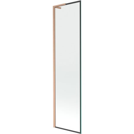 Mexen Next L parawan nawannowy 1-skrzydłowy 50 x 150 cm, czarna ramka,  miedź szczotkowana - 895-050-000-03-70-65