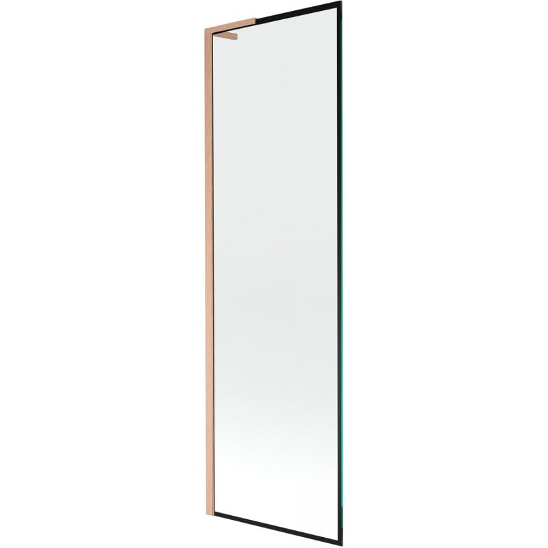 Mexen Next L parawan nawannowy 1-skrzydłowy 60 x 150 cm, czarna ramka,  miedź szczotkowana - 895-060-000-03-70-65