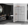 Mexen Kioto L ścianka prysznicowa Walk-in 110 x 200 cm, czarny wzór, miedź szczotkowana - 800-110-103-65-78