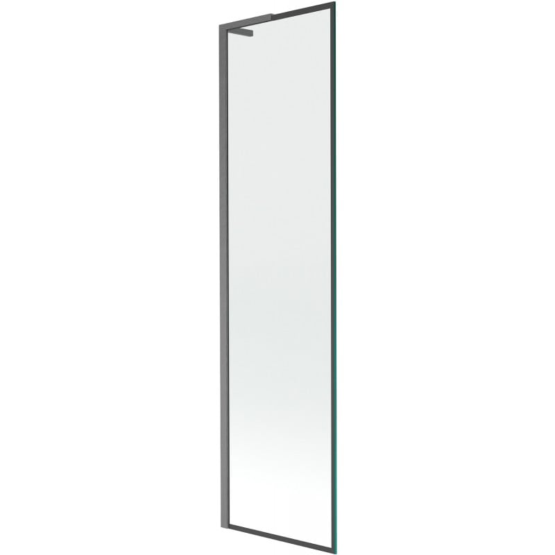 Mexen Next L parawan nawannowy 1-skrzydłowy 50 x 150 cm, czarna ramka,  gun gray szczotkowany - 895-050-000-03-70-66