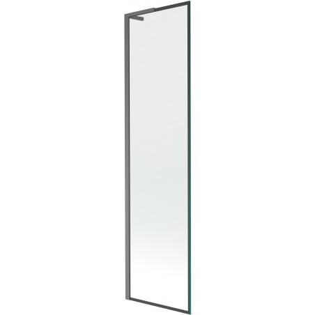 Mexen Next L parawan nawannowy 1-skrzydłowy 50 x 150 cm, czarna ramka,  gun gray szczotkowany - 895-050-000-03-70-66