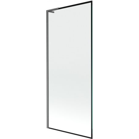 Mexen Next L parawan nawannowy 1-skrzydłowy 80 x 150 cm, czarna ramka,  gun gray szczotkowany - 895-080-000-03-70-66